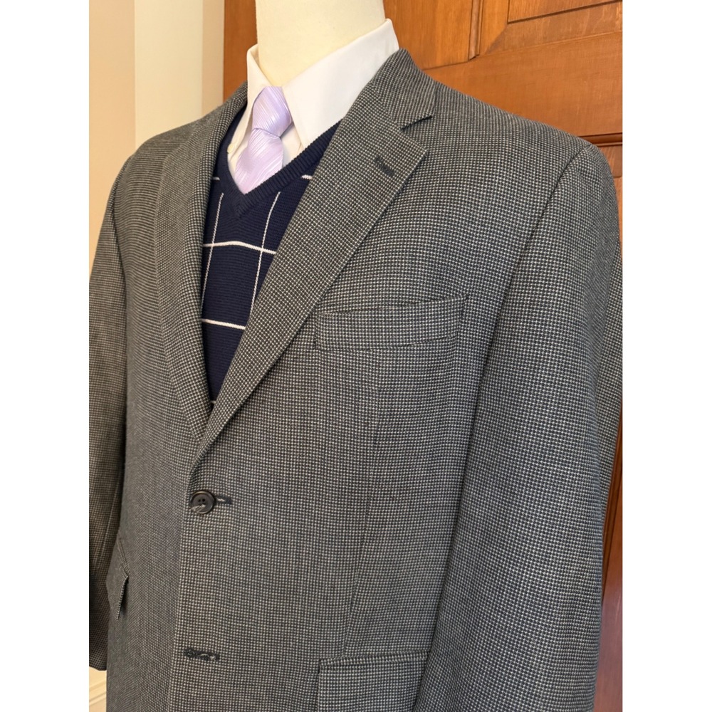 Ralph Lauren Silk‎ Wool Sport Coat Mens 42R Green/Navy Two-Button Blazer Jacket